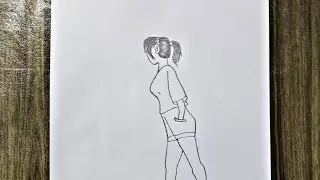 How to draw a girl from side || Easy drawing || Step by step drawing for beginners