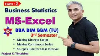 Formation of Discrete and Continuous Series / Sturge's Rule / Inclusive class and Exclusive Class