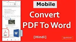 How to Convert PDF To Word File In Mobile Phone | Convert PDF To Word PDF To Word In Mobile Phone