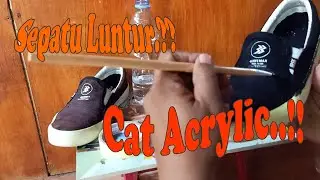 CAT SEPATU  DENGAN ACRYLIC COLOUR || REPAINT SHOES #CustomSepatu #AcrylicColour