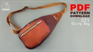 How to make a leather sling bag | PATTERN PDF | Tutorial video | CrossBody Bag DIY