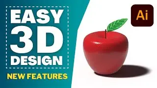 How to Create a Realistic 3D Apple in Adobe Illustrator | Beginner Tutorial 