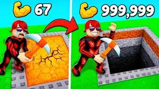 DUG A HUGE MINE IN ROBLOX! COLLECTED DIAMONDS? DIGGING A PIT PER CLICK! (Roblox)