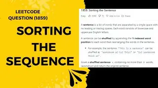 DSA Question  (1859)- Sorting the Sentence (leetcode) #dsaquestions #leetcodesolutions