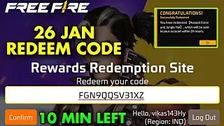 FREE FIRE REDEEM CODE TODAY | 26 JANUARY REDEEM CODE|FREE FIRE NEW REDEEM CODE TODAY|NEW REDEEM CODE