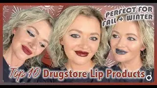 TOP 10 Drugstore Lip Products for Fall/Winter 🍂 + NEW Elf & Milani Lip Oil Swatches | BombshelRebeka