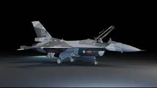 General Dynamics F-16 Fighting Falcon 3D Hi poly rigging model