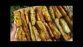 Отличная закуска. Кабачки дольками в кляре.
