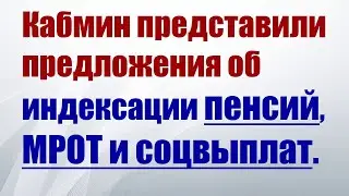 Кабмин представил президенту предложения об индексации пенсий, МРОТ и социальных выплат.