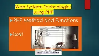 Lesson 6   Methods, Functions and isset