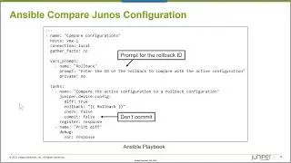 Comparing Junos Configuration Using the juniper.device Ansible Collection
