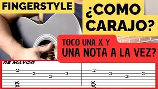 Como tocar la x y una nota a la vez en fingerstyle