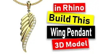 Wing Pendant 3D Modeling in Rhino 6: Jewelry CAD Design Tutorial 