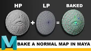 Maya Tutorial - How to Bake Normal Maps from High Poly to Low Poly