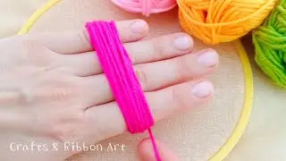 It's Amazing Trick !! Super Easy Flower Craft Ideas with Wool - DIY Woolen Flowers