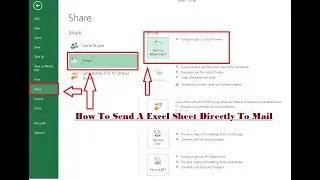 how to send excel sheet directly to  mail