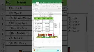 Calculate AGE like that in EXCEL !!! #exceltutorial #computerknowledge #myanmaryoutubechannel
