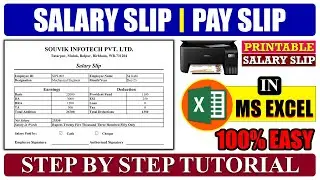 How to Create Salary Slip in Excel | Pay Slip in excel | Salary Slip Format | MS Excel Tutorial