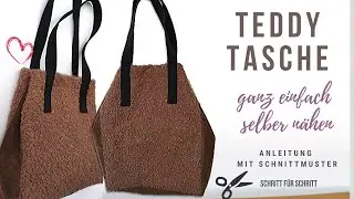 Tasche aus Teddystoff oder Kunstfell – Nähanleitung mit Schnittmuster