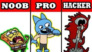 FNF Character Test | Squidward vs SpongeBob || Noob/Pro/Hacker