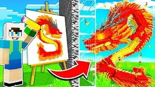 MOB SAVAŞINDA EJDERHA ÇİZDİM VE CANLANDIRIP ARKADAŞIMI TROLLEDİM - 😨 Minecraft