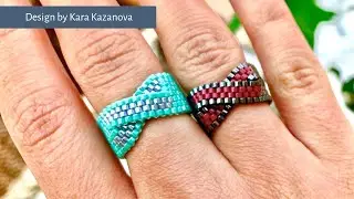 Twist ring tutorial | Even Count Peyote Stitch | Beaded Ring