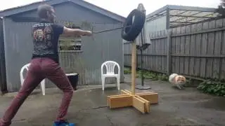 Longsword tyre pell practice