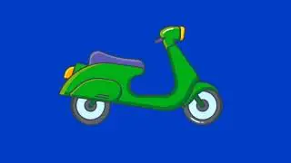 3d Animated Scooter Green Screen Effect, 4k video