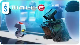 Wall·E (2008) | Scene: WALL•E wipes the dirt off one of his treads and covers M-O's face with it
