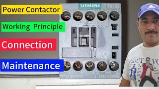 Power contactor, working principal, connection.