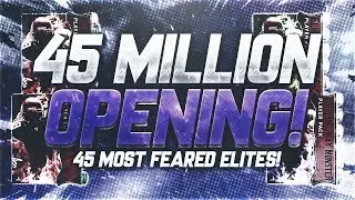 45 MILLION COIN MOST FEARED ELITE PACK OPENING!!! 45 OPENED!! 96 OVERALL PULLS!! | Madden Mobile 18m
