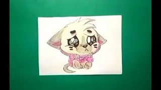 Drawing a bored and sad kitten