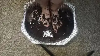 Trampling Sexy Painted Toes into a Chocolate Celebration Cake