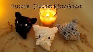 Tutorial making crochet doll amigurumi halloween kitty ghost for beginner - Cute amigurumi tutorial