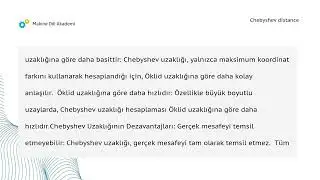 Chebyshev distance | Makine Dili Akademi