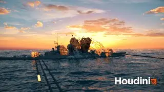 116  More Ocean Tweaks  P16 | Battleship Firing at Ocean in Houdini Ocean