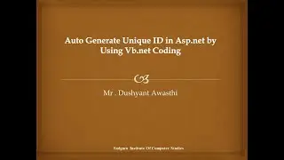 Auto Generate Unique ID in Asp.net by Using Vb.net Coding