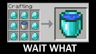 Minecraft wait what meme part 68 (Crafting Diamond Bucket)