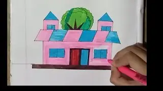 How to draw a colorful house drawing step by step drawing #drawing