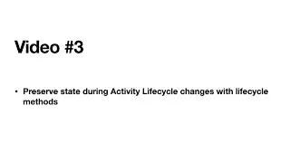 How to preserve state during activity lifecycle/configuration changes