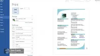 How to Create and Print Resumé  in Microsoft Word