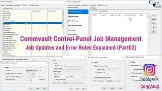 #Commvault - Control Panel - Job Management - Job Updates - Job Status on Errors (Part03)