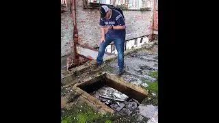 HE FELL 45 FEET THROUGH A HOLE