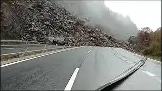 CORTADA autovía AsturiasEN VIVO Derrumbe Argayo en Ap66