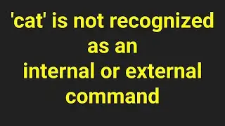 'cat' is not recognized as an internal or external command, operable program or batch file