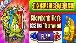 PVZ 2:Arena Practice Room.New Week 4 Over 25 Mill ,Stickybomb Rice'sVs Boss Fight,No Premium Loadout