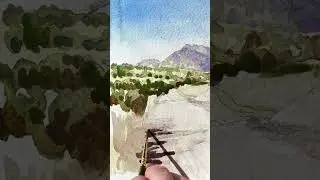 Plein Air Painting || Box Canyon, AZ  #shorts  #watercolor  #landscape