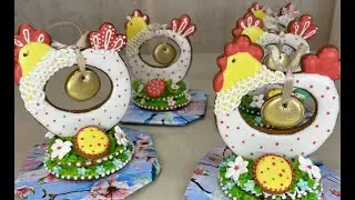 Пряничные топперы на пасхальные куличи#Gingerbread toppers for Easter cakes#3D курочки