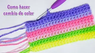 Crochet for Beginners: How to Change Colors in Rows: Single Crochet, Half Double Crochet, and Dou...