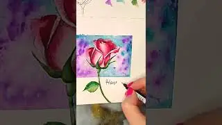 Watercolor DIY 🌺🎨😏 #shortsart #art #shorts #watercolor